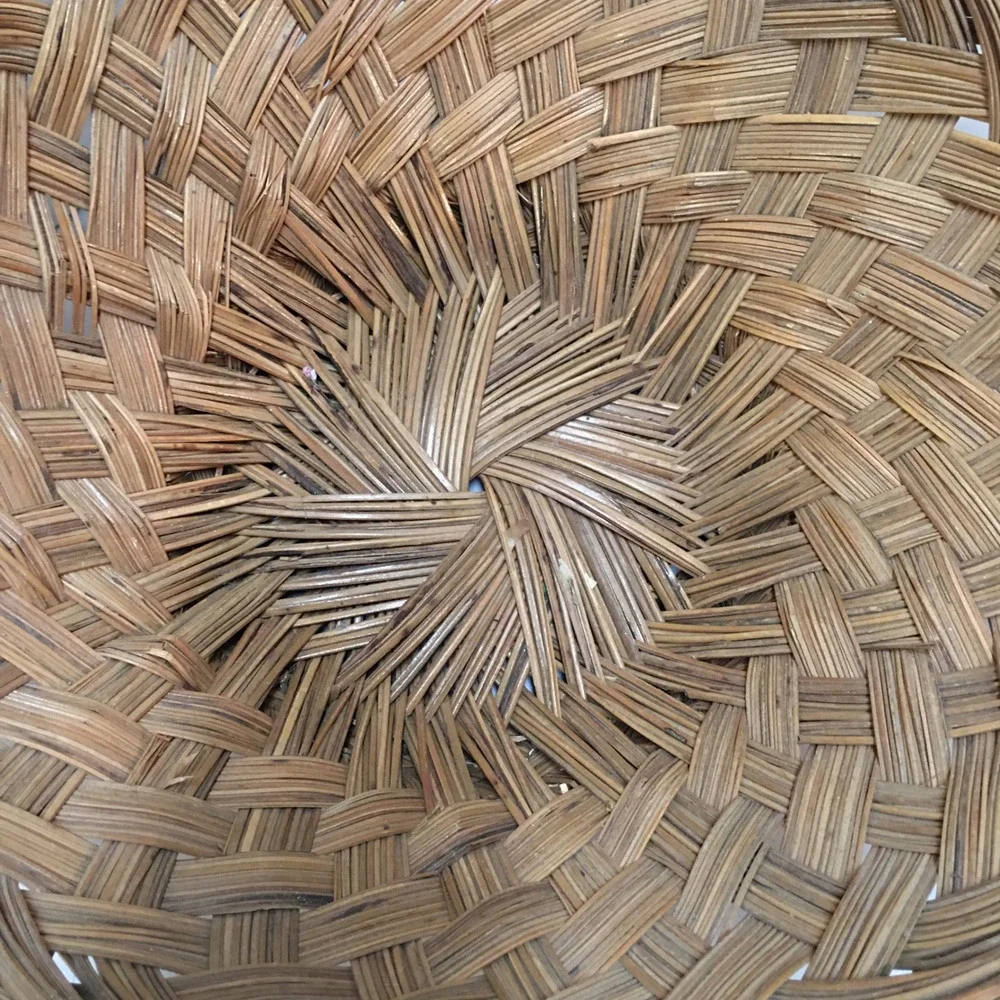 Woven Wicker Basket Home Decor 13 in Brown Round Handcrafted Bowl Cottagecore